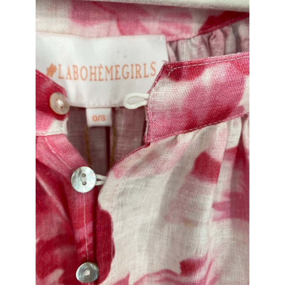 La Boheme Girls Camila Maxi Dress Aloha Pink Floral Button Front One Size NWT - Picture 9 of 16